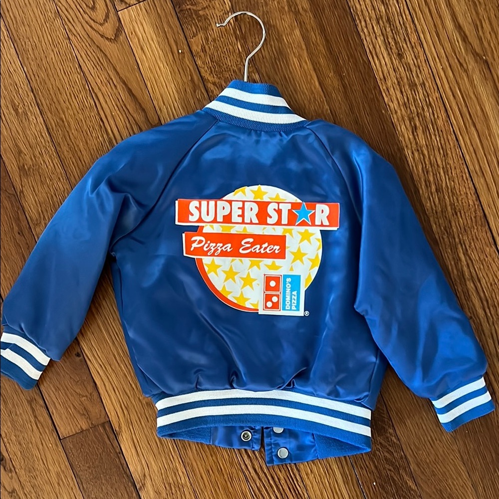 Vintage DOMINOS Pizza Blue Superstar Pizza Eater Jacket